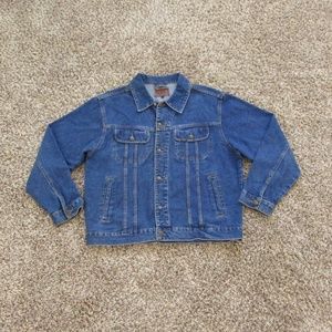 Lee Jean Jacket Men's Large Dark Wash Denim Trucker